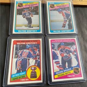 4 Vintage Wayne Gretzky Hockey Cards